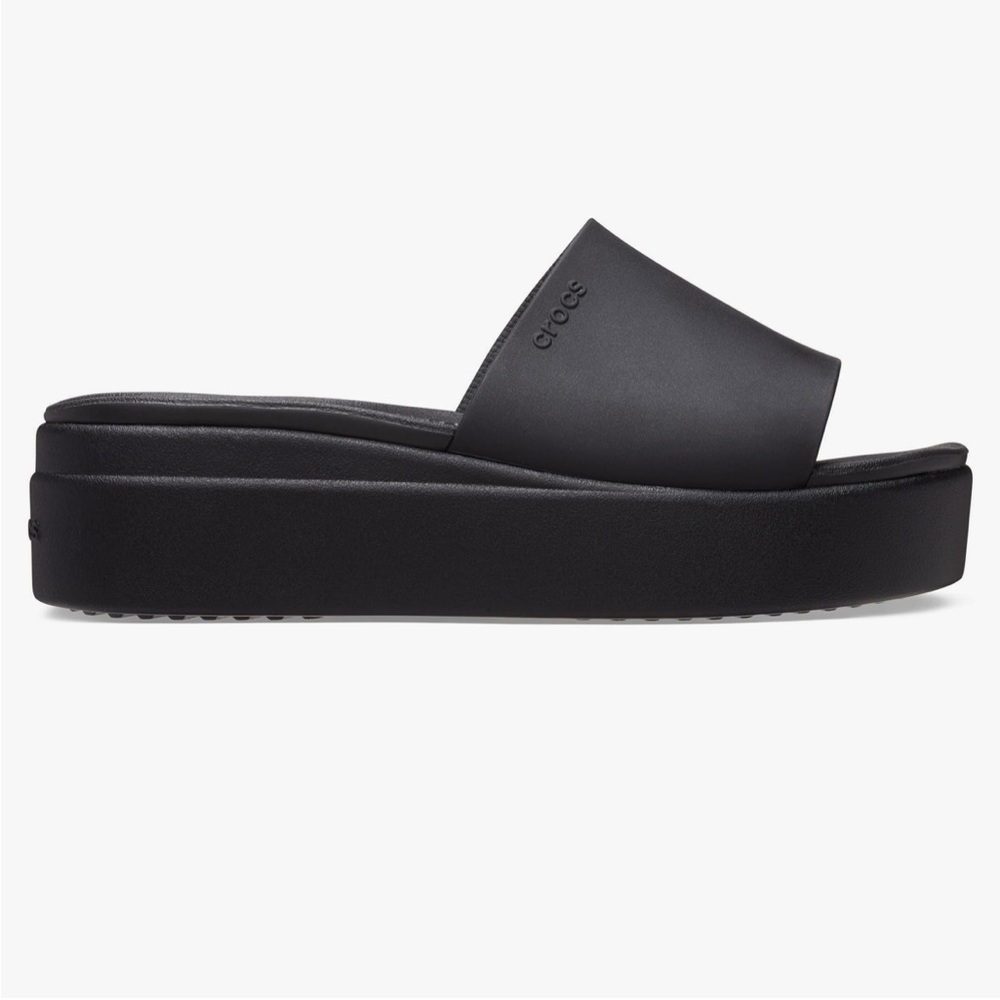 CROCS Brooklyn Slide Wedge Black Size 8 NEW WITH TAGS